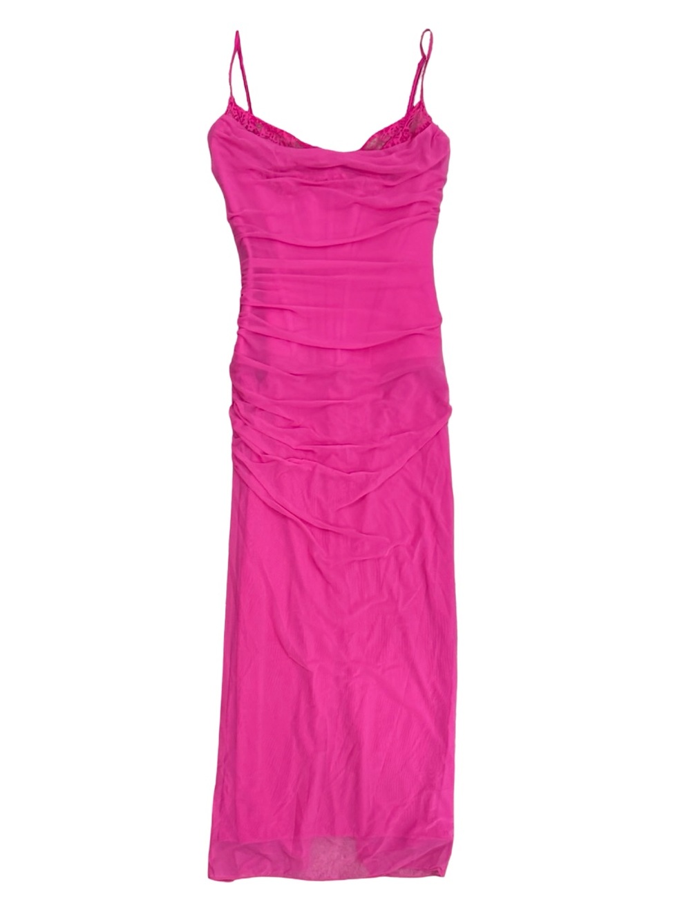 House Of CB Nalini Fuchsia Mesh Corset Maxi Dress - Picture 3 of 6